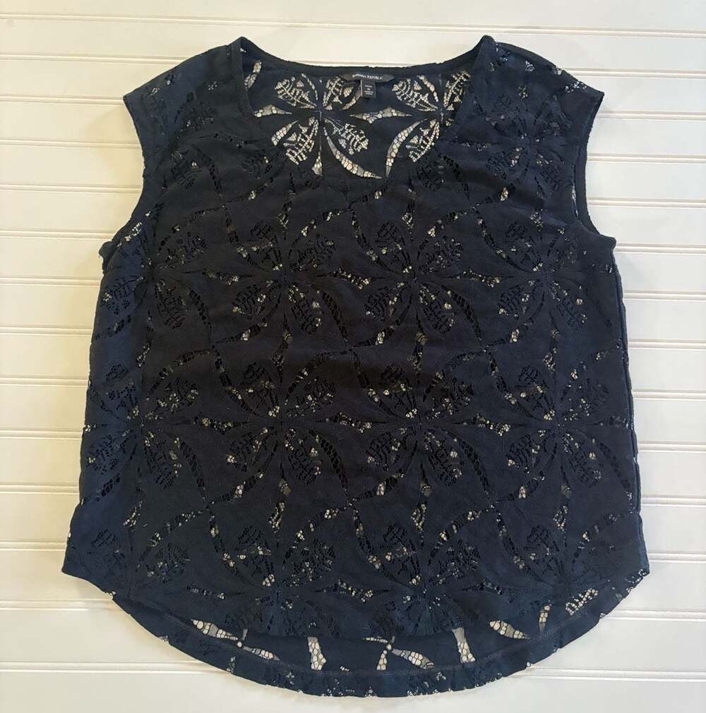 Banana Republic Black Lace Sleeveless Top Size Petite Small